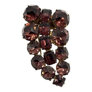 Vintage Amethyst Rhinestone Fur Clip – 1930s–40s Glamour